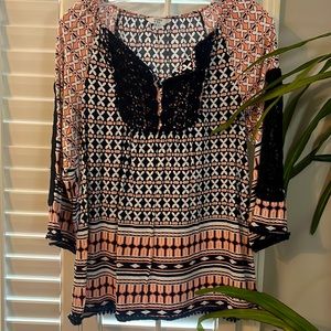 Crown and Ivy crochet trimmed tunic XS